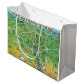 San Antonio Texas Cartoon Map Groot Cadeauzakje (Voorkant Gekanteld)