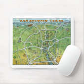 San Antonio Texas Cartoon Map Muismat (Met muis)