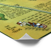 San Antonio Texas Cartoon Map Poster (Hoek)