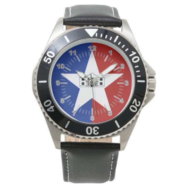 San Antonio (Texas) City flag Watch Horloge (Voorkant)