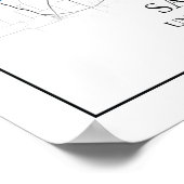 San Antonio Texas City Travel City-kaart Poster (Hoek)