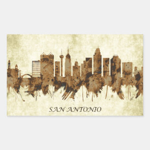 San Antonio Texas Cityscape Rechthoekige Sticker