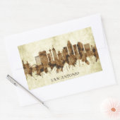 San Antonio Texas Cityscape Rechthoekige Sticker (Envelop)