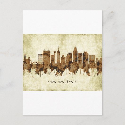 San Antonio Texas Cityscape Uitnodiging Briefkaart (Voorkant)