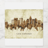 San Antonio Texas Cityscape Wijn Etiket (Enkel label)