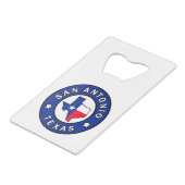 San Antonio Texas Creditkaart Flessenopener (Voorkant Gekanteld)