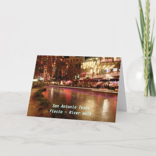 San Antonio Texas Fiesta ~ Rivierwandeling Feestdagen Kaart (Voorkant)