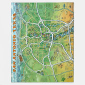 San Antonio Texas Fun Map Fleece Deken (Voorkant)
