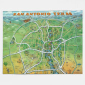 San Antonio Texas Fun Map Fleece Deken (Voorkant (Horizontaal))