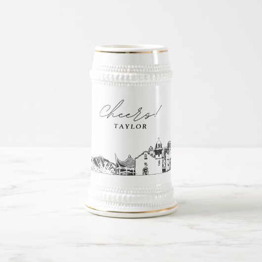 San Antonio Texas gepersonaliseerde skyline Bierpul (Center)