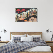 San Antonio, Texas - Grote Letter-scènes Canvas Afdruk (Insitu (Slaapkamer))