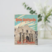 San Antonio, Texas, het Alamo-reisposter Briefkaart (Staand voorkant)