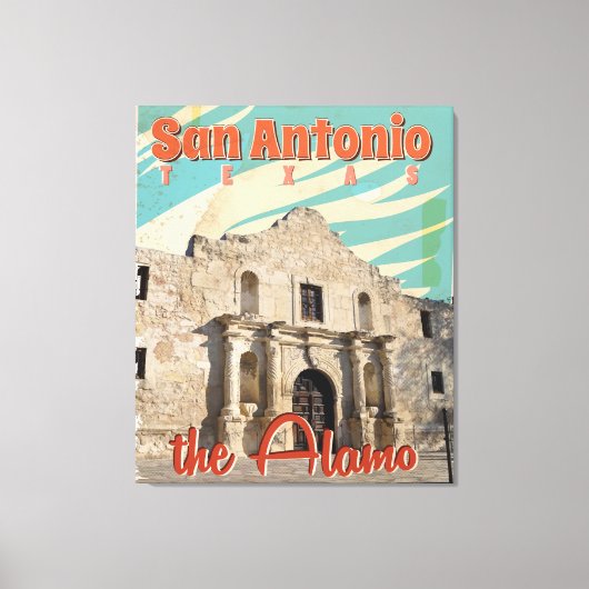 San Antonio, Texas, het Alamo-reisposter Canvas Afdruk (Voorkant)