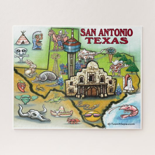 San Antonio Texas Jigzaag Puzzle Legpuzzel (Horizontaal)