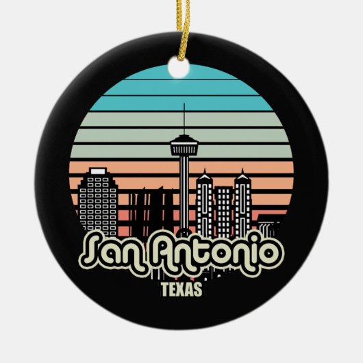 San Antonio, Texas Keramisch Ornament (Voorkant)