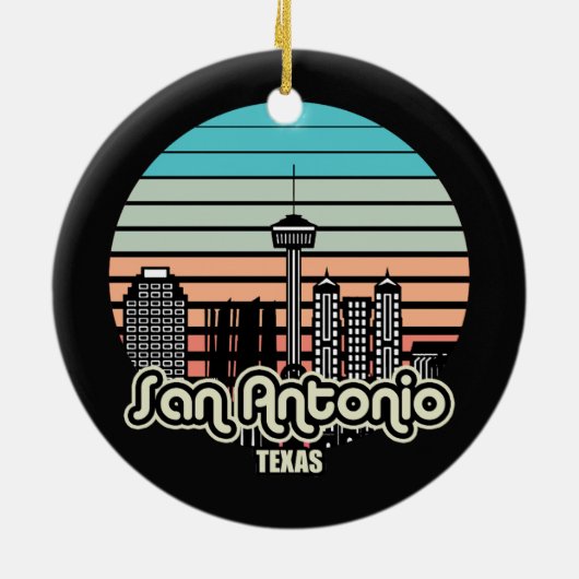 San Antonio, Texas Keramisch Ornament (Achterkant)