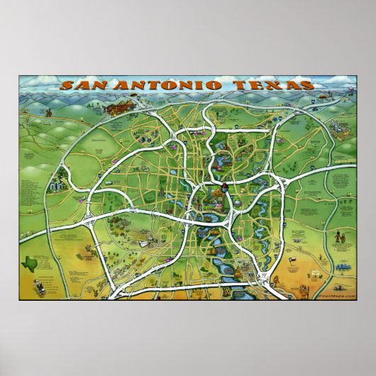 San Antonio Texas Large Poster (Voorkant)