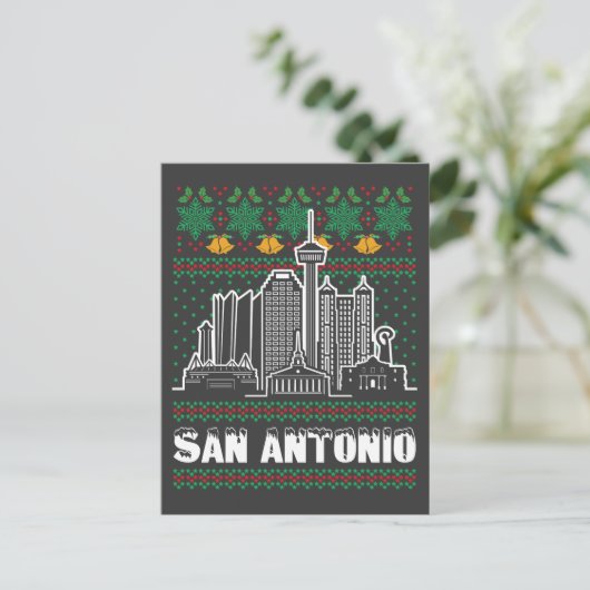 San Antonio Texas Lelijke Kerstmis Briefkaart (Staand voorkant)