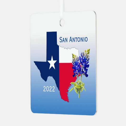 San Antonio Texas, Ornament met hoofdlijnen en bla (Voorkant links)