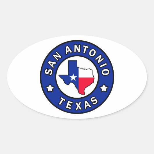 San Antonio Texas Ovale Sticker (Voorkant)