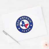 San Antonio Texas Ovale Sticker (Envelop)
