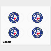 San Antonio Texas Ovale Sticker (Vel)