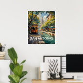 San Antonio Texas Reisposter Poster (Thuiskantoor)