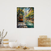 San Antonio Texas Reisposter Poster (Keuken)