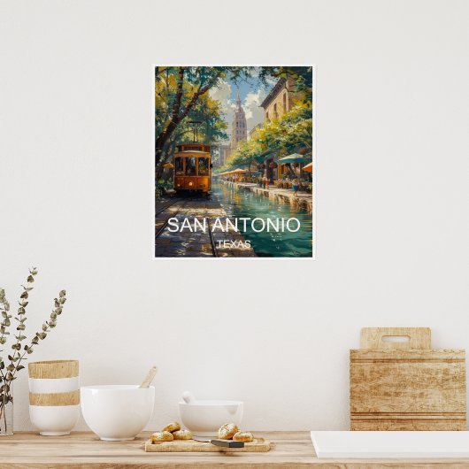 San Antonio Texas Reisposter Poster (Keuken)