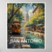 San Antonio Texas Reisposter Poster (Voorkant)