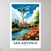 San Antonio Texas Reisprint Poster (Voorkant)