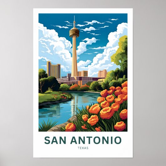 San Antonio Texas Reisprint Poster (Voorkant)