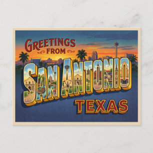 San Antonio Texas Reizen Briefkaart