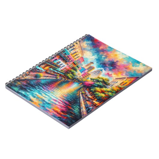 San Antonio Texas River Walk Kleurrijk Notitieboek (Linkerzijde)