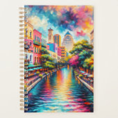 San Antonio Texas River Walk kleurrijk Planner (Voorkant)