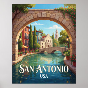 San Antonio Texas River Walk Reis Poster