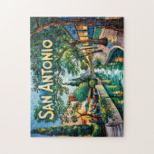San Antonio Texas River Walk Van Gogh Levendig Sta Legpuzzel (Verticaal)