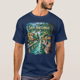 San Antonio Texas River Walk Van Gogh Levendig Sta T-shirt