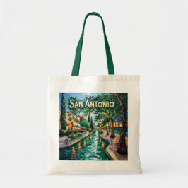 San Antonio Texas River Walk Van Gogh Vibrant City Tote Bag