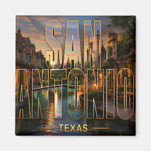 San Antonio Texas Riverwalk Reis Herinneringen Magneet