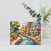 San Antonio, Texas, Riverwalk schilderij Briefkaart (Staand voorkant)
