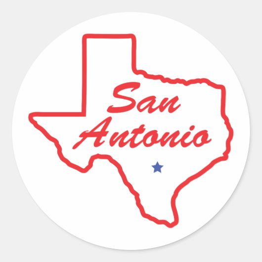 San Antonio - Texas Ronde Sticker (Voorkant)