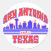 San Antonio, Texas Ronde Sticker (Voorkant)