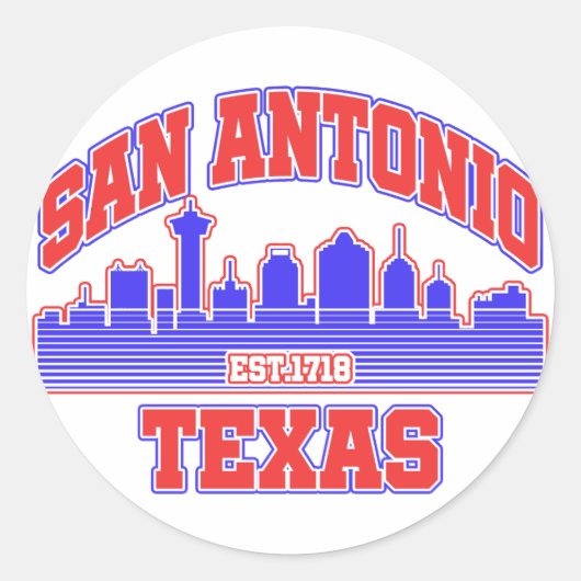 San Antonio, Texas Ronde Sticker (Voorkant)