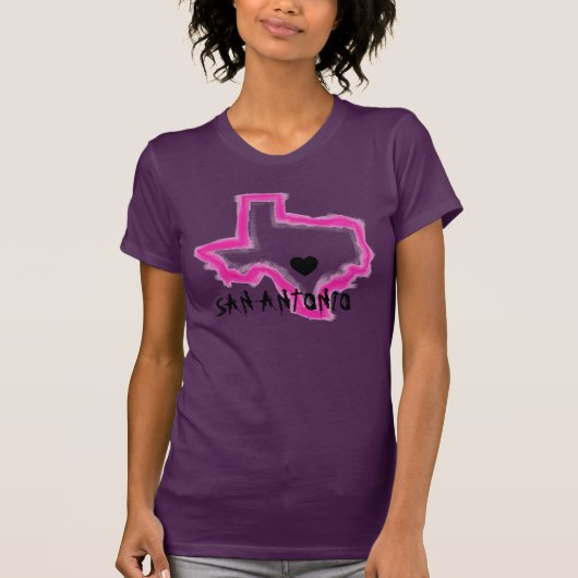 San Antonio Texas - Roze bruinkse schets dames t-s T-shirt (Voorkant)