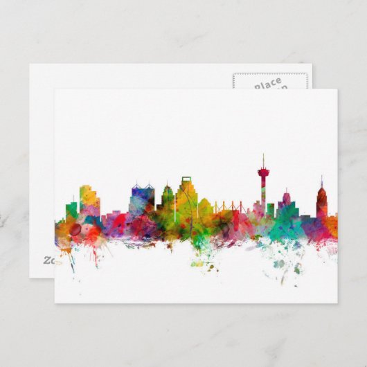 San Antonio Texas Skyline Briefkaart (Voorkant / Achterkant)