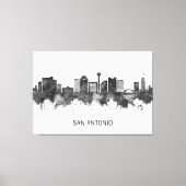 San Antonio Texas Skyline BW Canvas Afdruk (Voorkant)