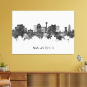 San Antonio Texas Skyline BW Canvas Afdruk (Insitu (Woonkamer))