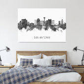 San Antonio Texas Skyline BW Canvas Afdruk (Insitu (Slaapkamer))