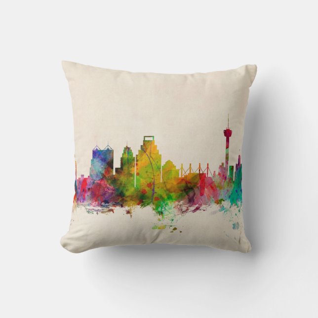San Antonio Texas Skyline Cityscape Kussen (Voorkant)
